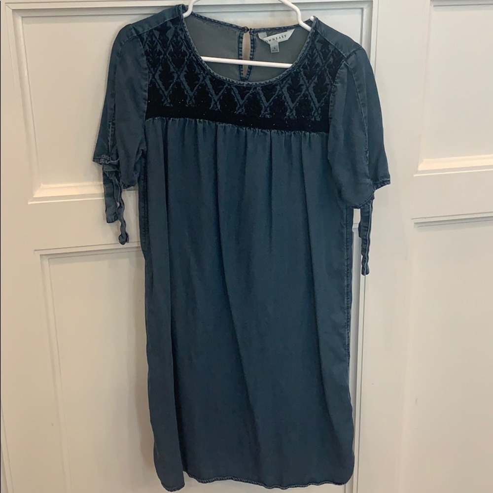 Down East denim embroidered dress